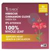 Teabox Hibiscus Cinnamon Clove Green Tea | 50 Tea Bags | Natural Green Tea Infused with Hibiscus, Clove & Cinnamon | Soothing & Spicy Floral Blend