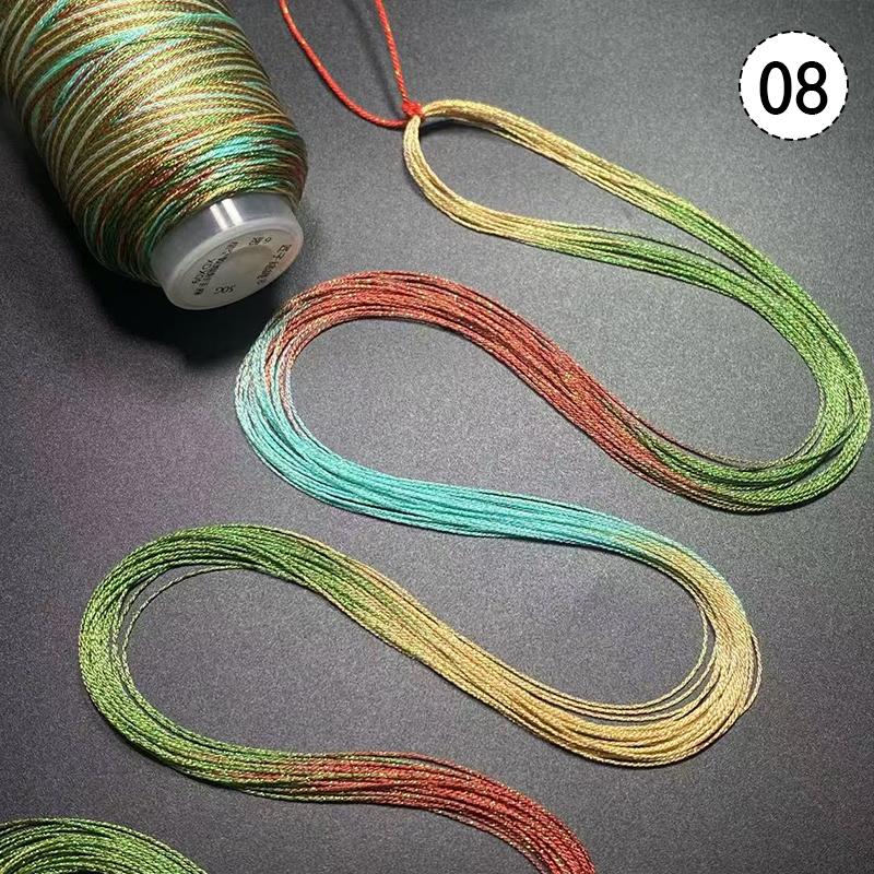 50g Starry Sky Segment Dyed Thread 6Strands Flash Skin-Friendly Starry Sky Thread Hand-Woven Polyester Strands for DIY
