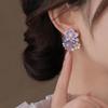 Slightly Inlaid Purple Flower Stud Earrings for Women Are Super Good-looking, Unique and Beautiful Earrings 1011 New Models, Popular Earrings This