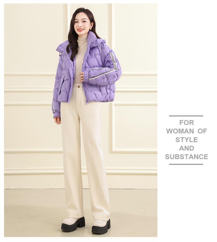 Winter new versatile hooded short jacket with thick fleece for women