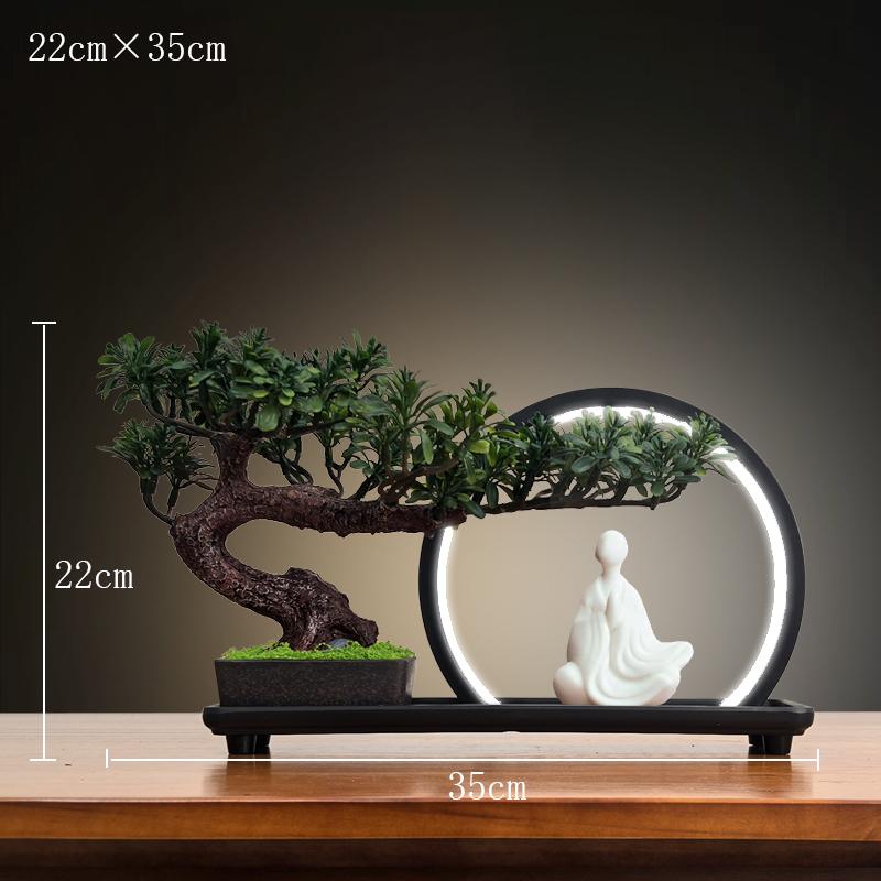 Simulation fake tree bonsai home living room Chinese sand table hotel porch landscaping decoration green plant ornaments