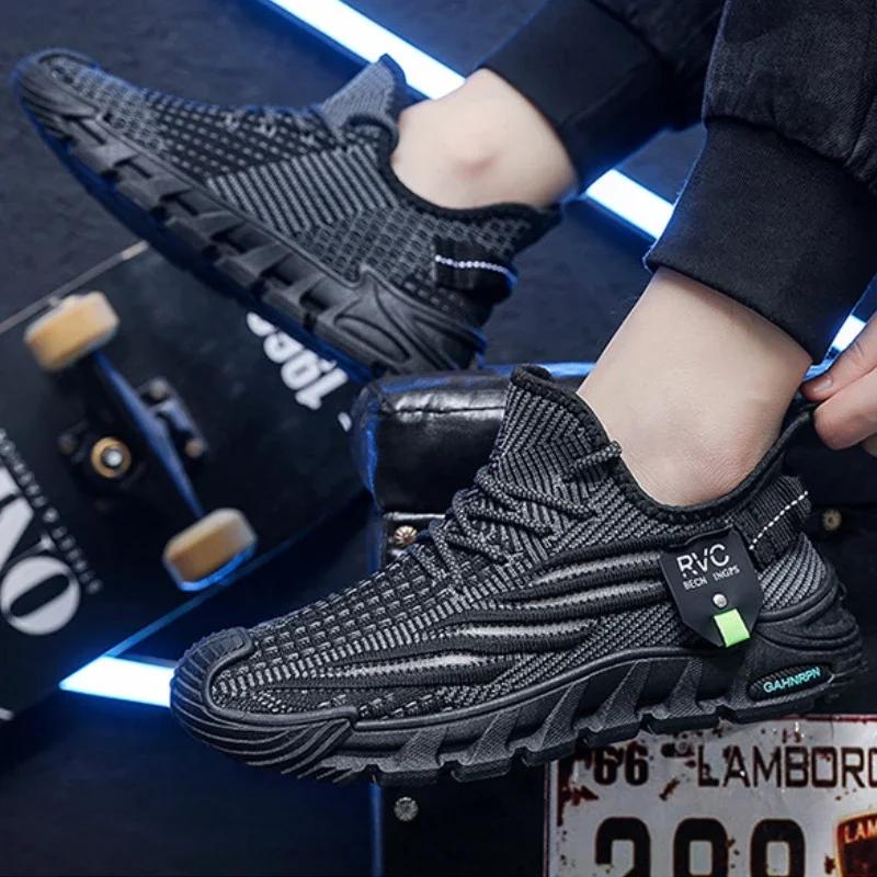 2024 Men Jogging Shoes Outdoor Fashion Mesh Breathable Comfortable Shock-absorption Men's Casual Sneakers zapatillas de hombre