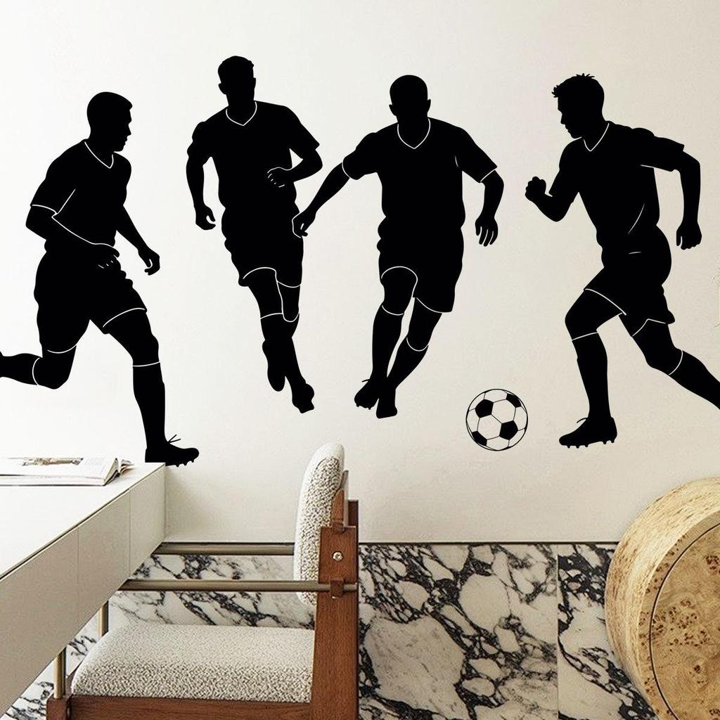 World Cup Football Player Silhouette Electrostatic Window Stickers for Event Decor