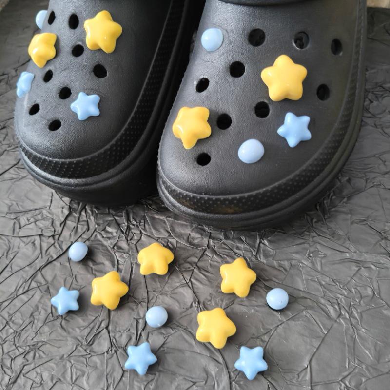 Желто-синие звездные украшения для пряжек обуви