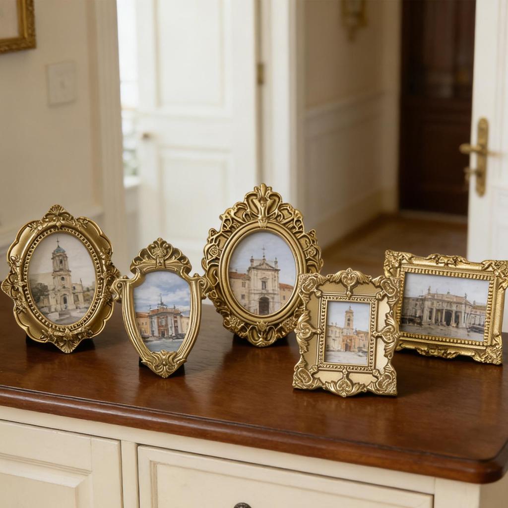 Mini Vintage Frames 5 Pieces Vintage Resin Photography Decor Galley Wall Christmas Picture Display For Photography Decor Wall