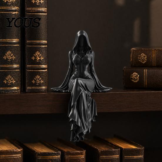 Decorazione Stanza Stile Vittoriano Statuetta Dea Mietitore Stampata 3D, Scultura Figura Incappucciata Eterea, Statua Dama Oscura Collezionabile Fantasy Gotico per