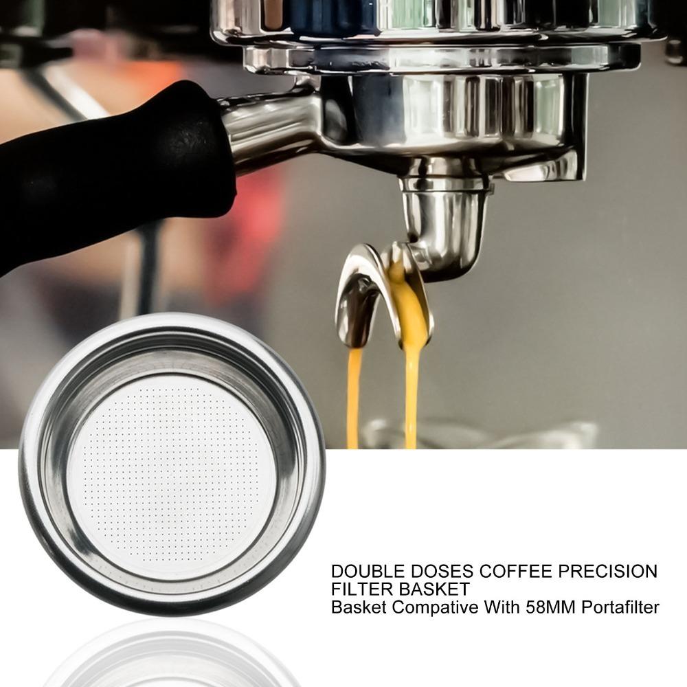 2pcs set Stainless Steel Espresso Filter Basket 58mm Replacement Filter Basket Coffee Making
