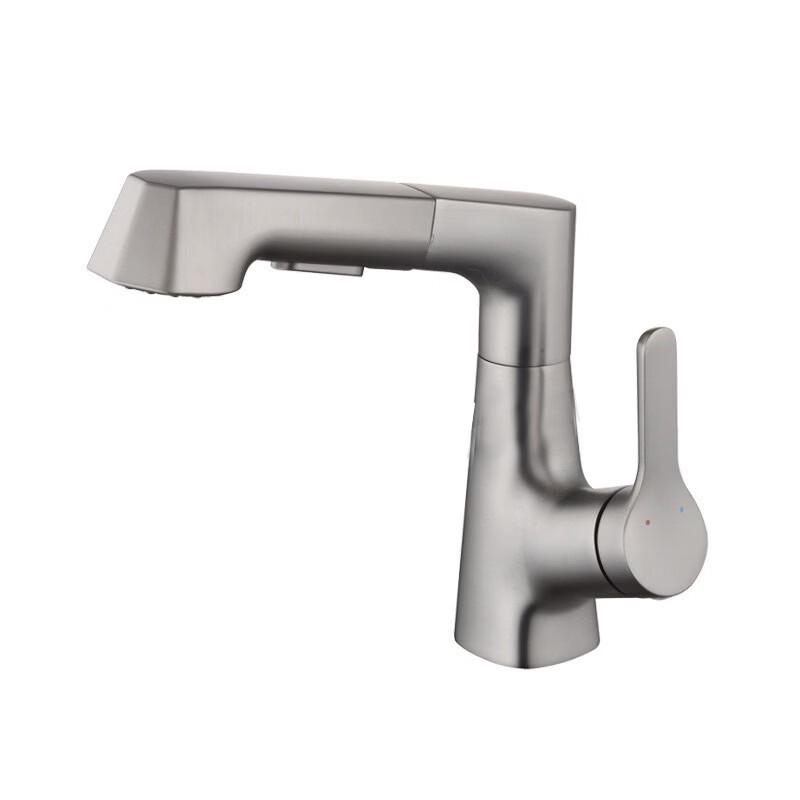 TLXT Matte White Pull-Out Basin Faucet