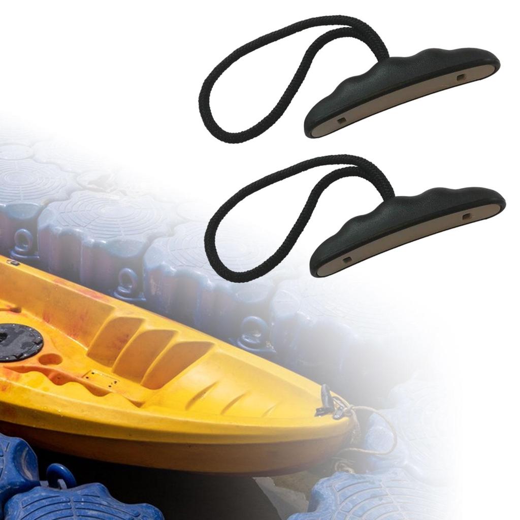 2Pcs Kayaking Accessories Kayak Handles Toggle Boat Rope Handles Lightweight Sleek Universal with Cord for Rowing Surfing