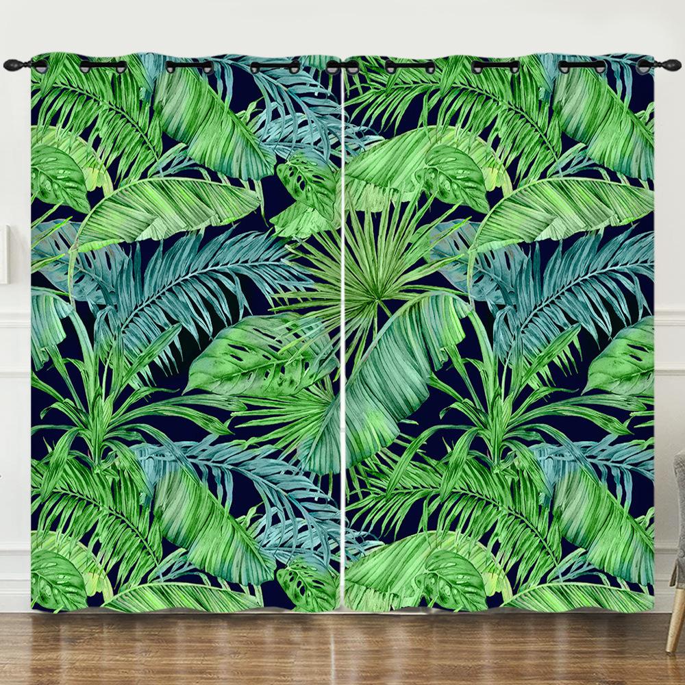 Curtains Tropical Rainforest Living Room Bedroom Curtains Digital Printing Blackout Curtains No Punching