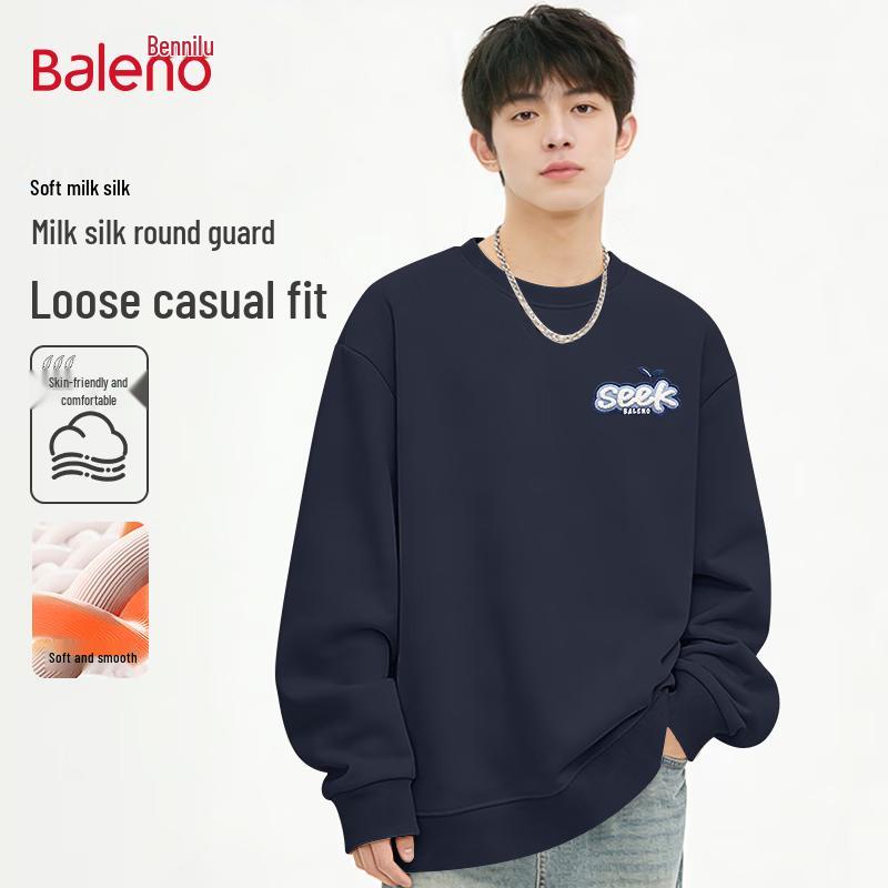 Baleno Men s Heavyweight Loose Fit Crewneck Sweatshirt L