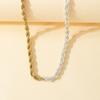 A gold and silver two-color twist chain necklace neutral style party vacation new year gift jewelry