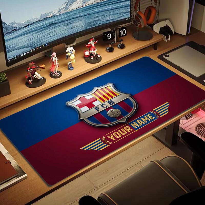 FC Barcelona Print Cushion Non-slip Laptop Tablet Big Mousepad XXL Mat Mini PC Playmat With Lock Edge