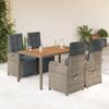 Vidaxl 5-Cz. Gartenmöbel-Set mit Kissen, Grau, PE-Rattan