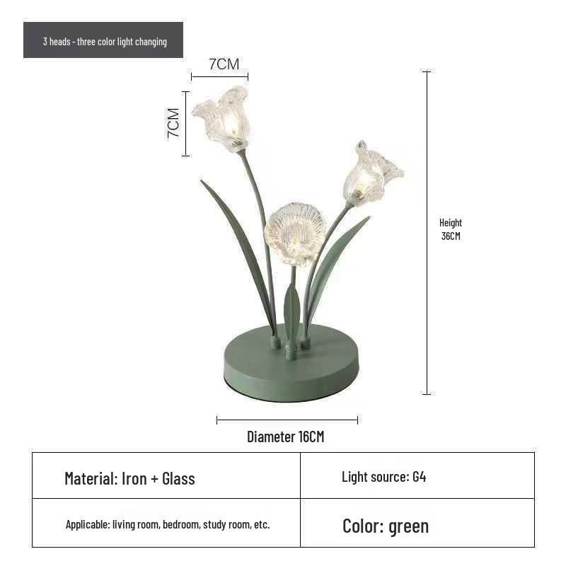 

Современная минималистичная светодиодная прикроватная лампа-тюльпан - Ночник-декор в стиле ландыша Without Light Source