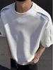 Unisex American Patchwork Short Sleeve T-shirt - Casual Summer Style, Loose Fit Round Neck.