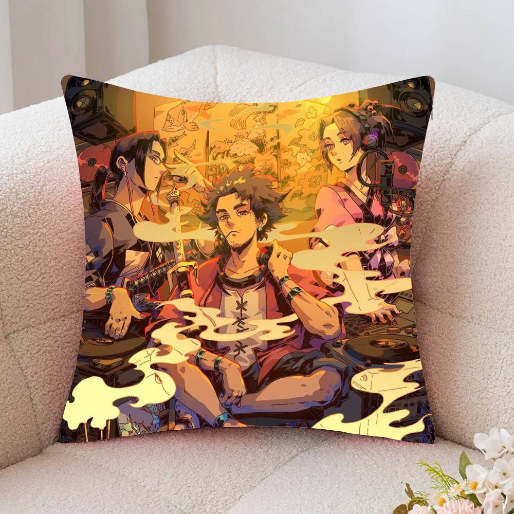 Vintage Samurai Champloo Anime Pillow Case Fashion Square Pillowcase Bedroom Sofa Room Ins Decoration Leisure
