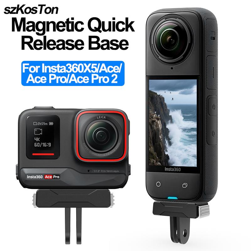 Magnetic Quick Release Base Bracket For Insta360 X5 Ace Pro/Pro 2 Magnetic Adapter Riding Holder For Insta 360 Camera Accessory