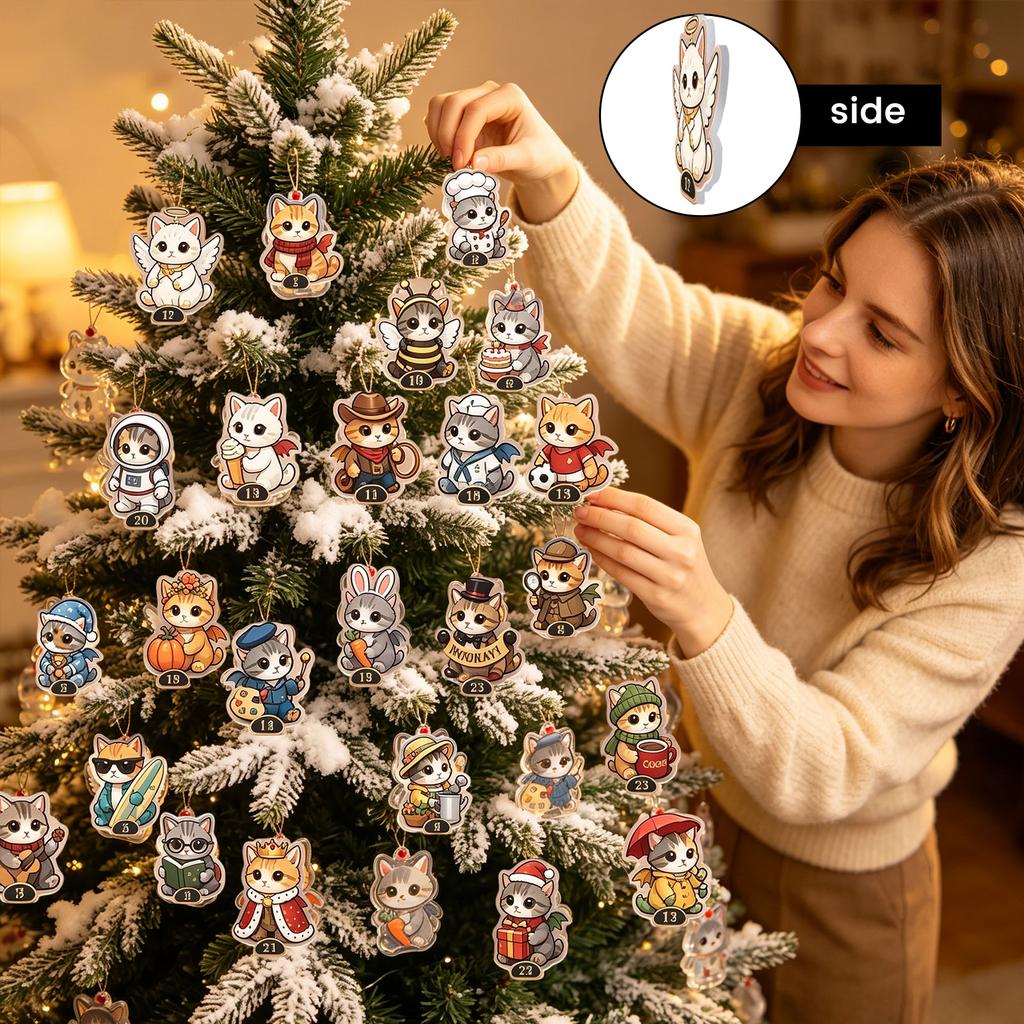 Christmas Advent Calendar Days Countdown 2D Acrylic with Daily Surprises for Holiday Decor