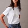 Calvin Klein Skin-Friendly Comfortable Letter Logo Round Neck Short Sleeve T-Shirt Women Tops Arctic-Ice 40909WP-450