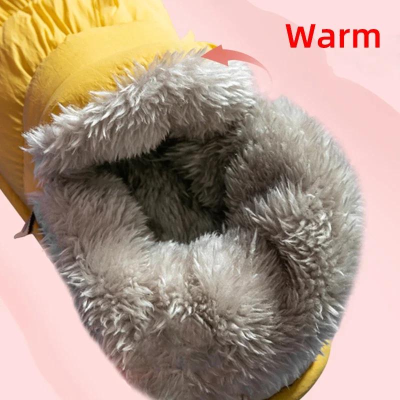 Fashion Rimocy 2025 Winter Warm Home Slippers Women Plush Waterproof Cotton Foot Slipper Female Indoor Outdoor Flat Couple Shoes Woman