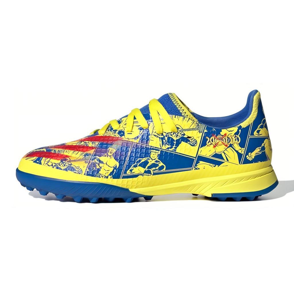 Adidas X Ghosted TF Round Head Comfortable Durable Low Top Kids Football Shoes Kids Football Shoes Blue Yellow Red GZ8705
