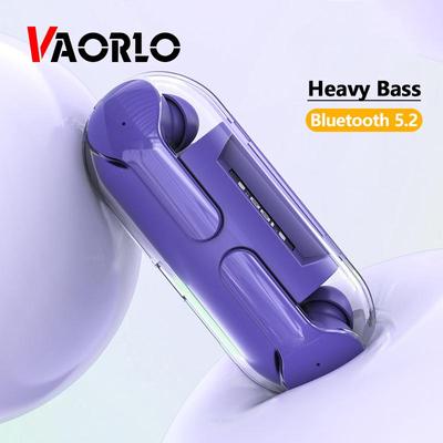 VAORLO Display digitale Auricolari wireless Bassi pesanti Cuffie musicali HiFi Riduzione del rumore Cuffie a bassa latenza IPX5 Impermeabile per iPhone Xiaomi Huawei