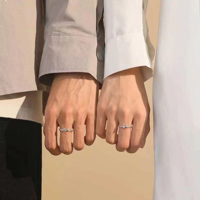 Anéis Abertos Casal de Visco Mingjie: Design de Nicho para Homens e Mulheres, Presente de Natal Perfeito para Namoradas.