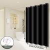 Black Solid Color Shower Curtain Minimalist Design Modern Bathroom Decor Waterproof Fabric Elegant Simple Style