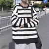 Striped sweater men's autumn and winter lazy Japanese loose coat retro trendy brand winter thickened long-sleeved knitted sweater