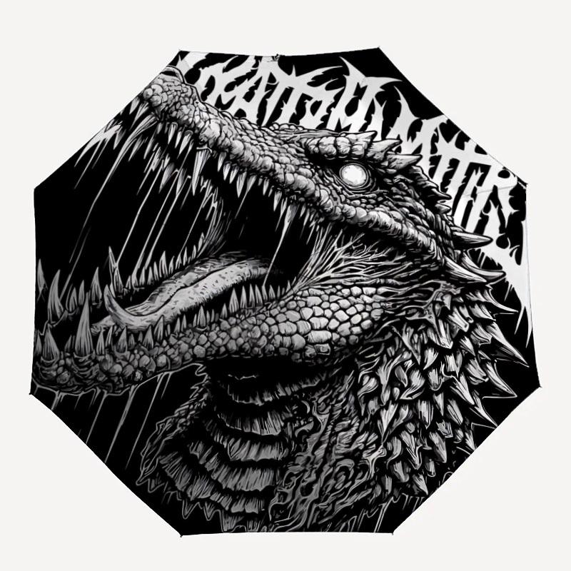 

1PC Dinosaur Head Automatic Folding Umbrella Automatic Open/Close, Automatic Folding, 8-Rib Durable Frame, Portable Travel Umbrella 708