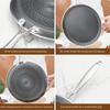 Flat Pan For Stove Top Stainless Steel Grill Cooker Non-Stick Honeycomb Coating Egg Pan For Egg Cooking Outdoor Barbecue Stove