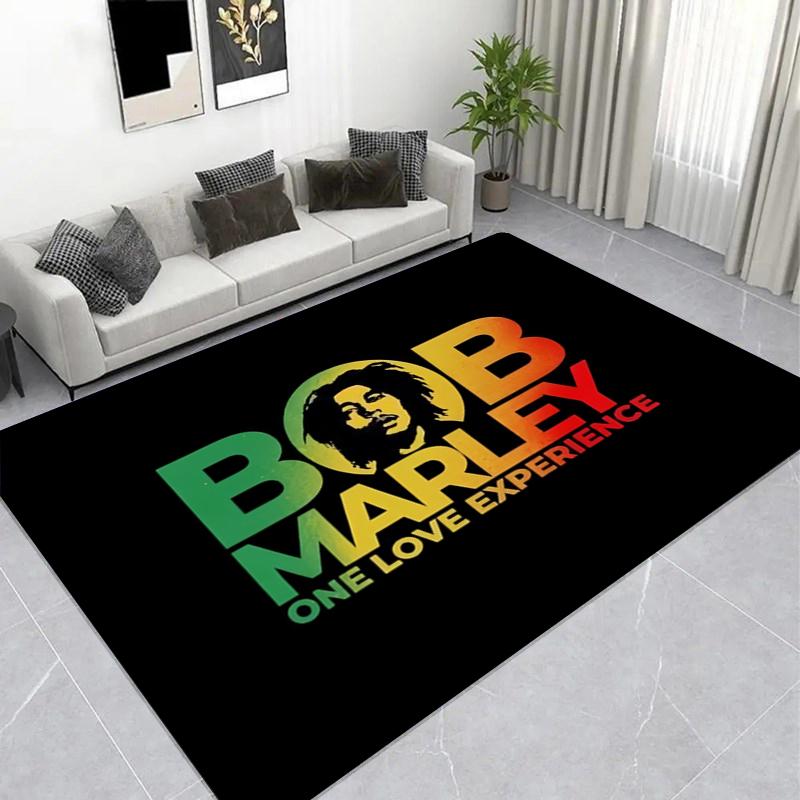 Reggae Musician Live Concert Print Area Rug, Non-Slip Music Themed Floor Mat