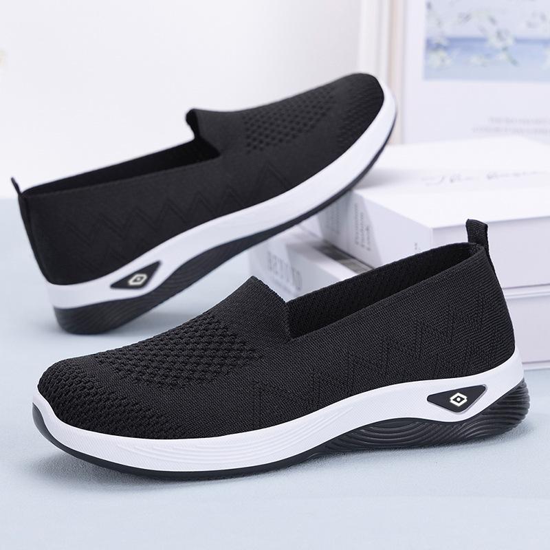 Jinshiyuanshu Shoes women's casual shoes processing custom fly-woven breathable mother shoes old Beijing cloth shoes versatile single shoes