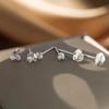 "Sterling Silver Heart-Shaped Zircon Earrings for Women - Simple, Elegant, and Luxurious."