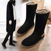 Fashion Winter Round Toe Half High Soft Sole Woman Shoes Designer Luxury Lamb 2025 New in Plush Warm Hot Sale Work Snow Boots for Women