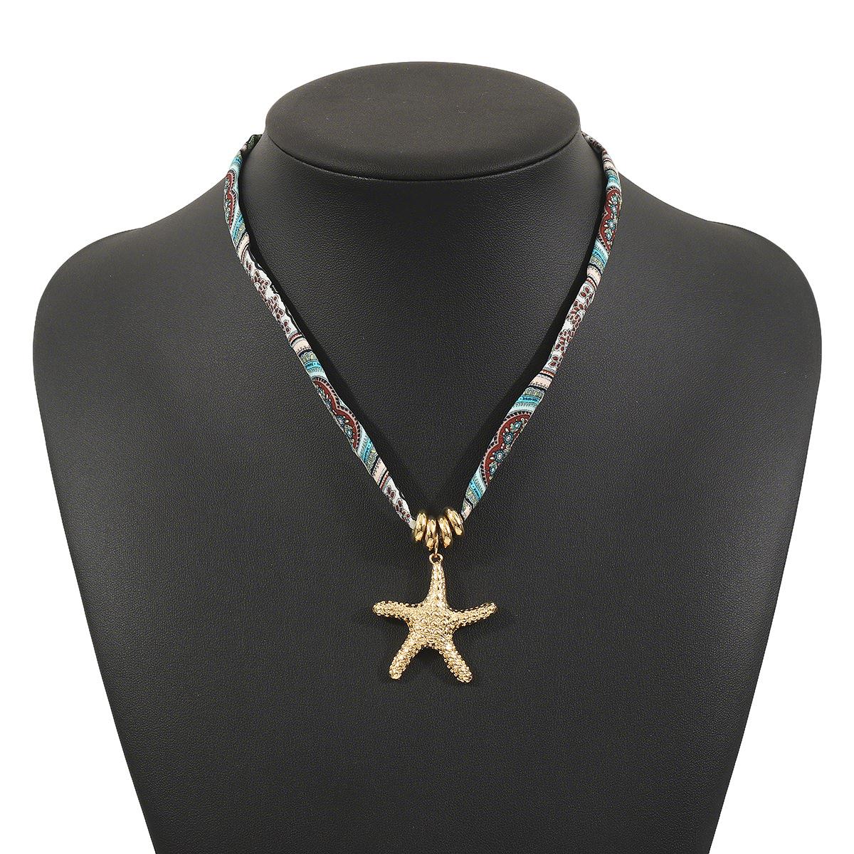 Богемное ожерелье-подвеска с морскими обитателями, Цветная веревочная цепочка в стиле пляжного курорта, Цепочка на ключицы