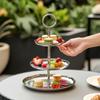 3Tier Dessert Stand Stainless Steel ThreeTier Serving Mirror Polished Tiered Tray for