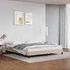 VidaXL Bed Frames with Headboard Slat Base Upholstered Bed Slat Frame Double Bed Adult Bedroom Cappuccino 347512