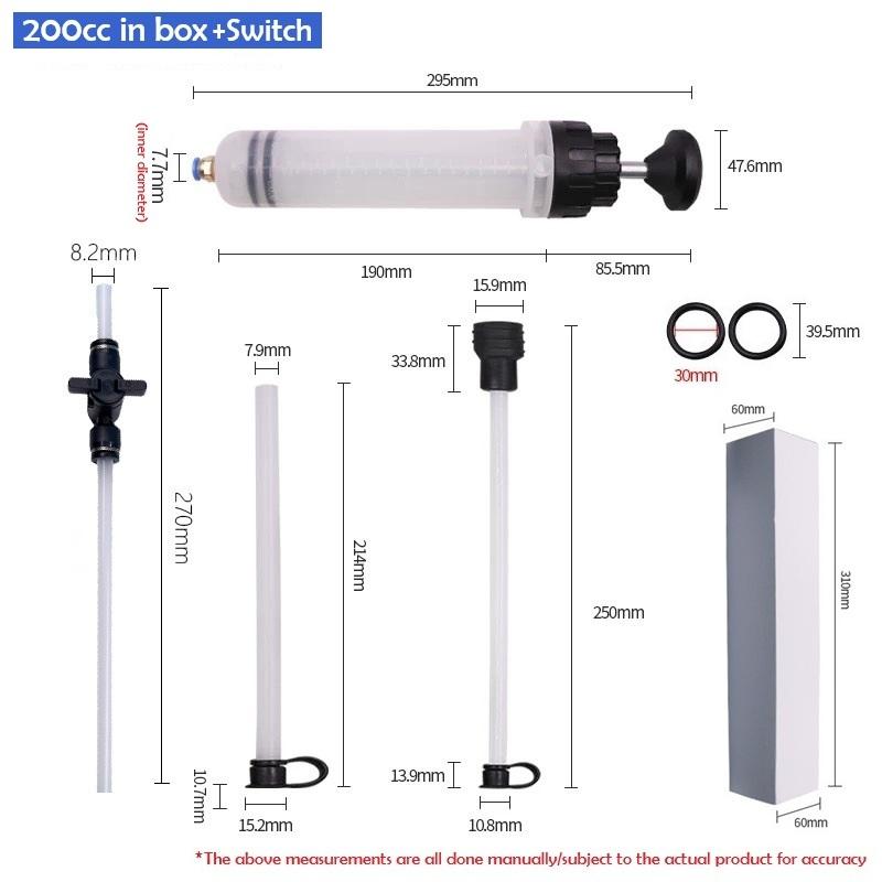 Car Oil Fluid Extractor Filling Syringe Auto Oil Change Syringe with Hose Manual Fuel Fluid Oil Change Evacuator Pump