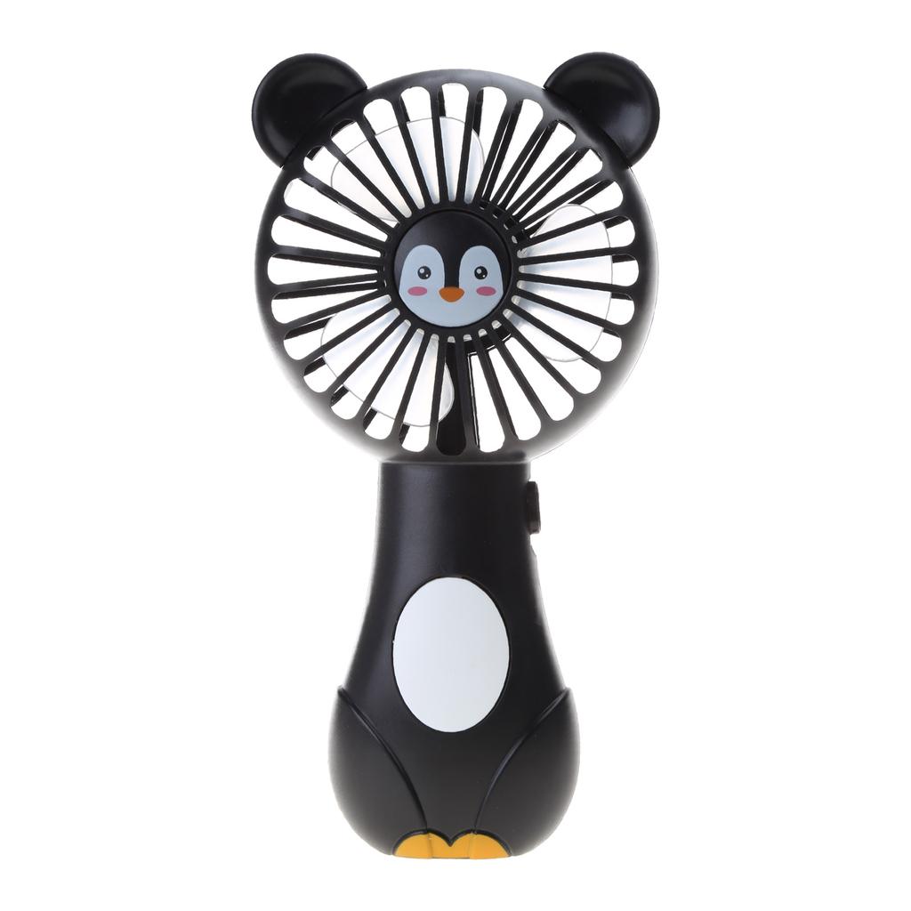 Mini Handheld Fan Cute Cartoon Animal Fans Soft Blades Battery Powered for Student Panda Kitten Mini Fan Portable