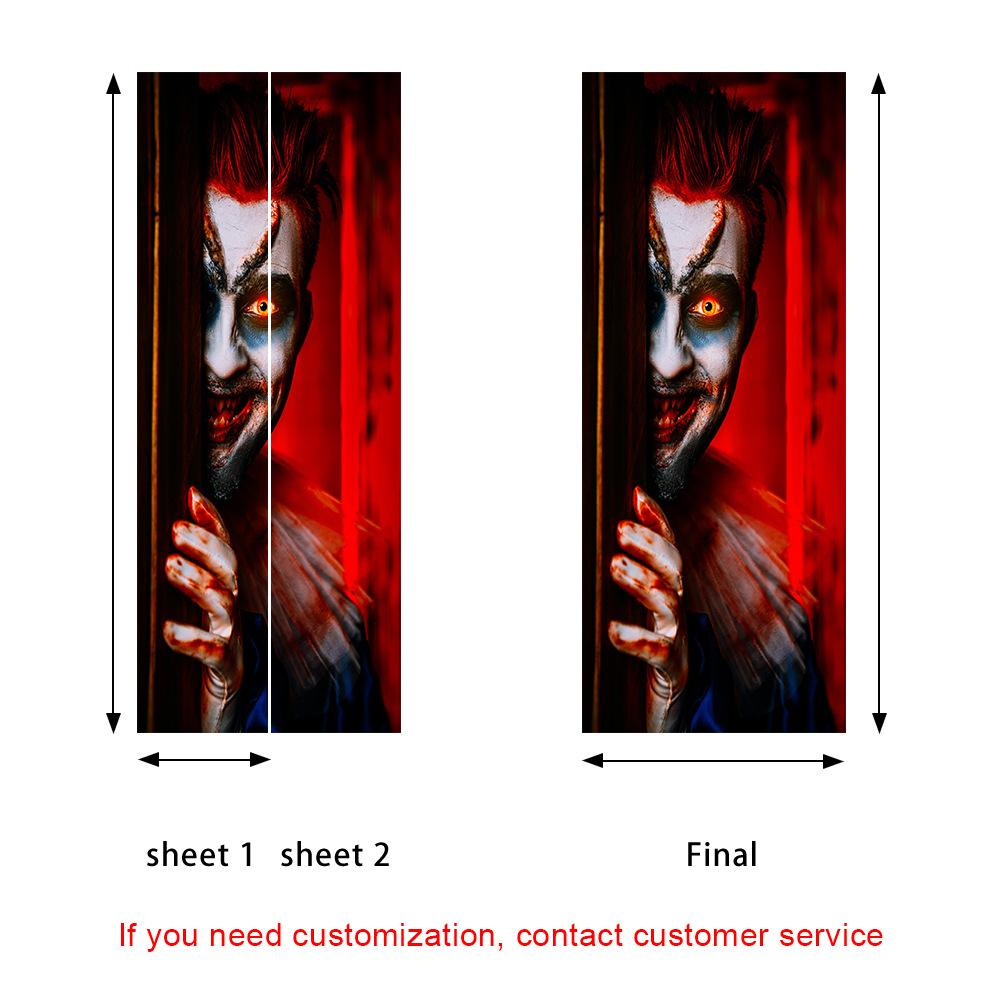 Halloween Horror Nun Thriller Door Stickers Removable Vinilos Para Puertas Adhesive Wallpaper Art Murals for Doors Bibliotheque Modern Home Decor