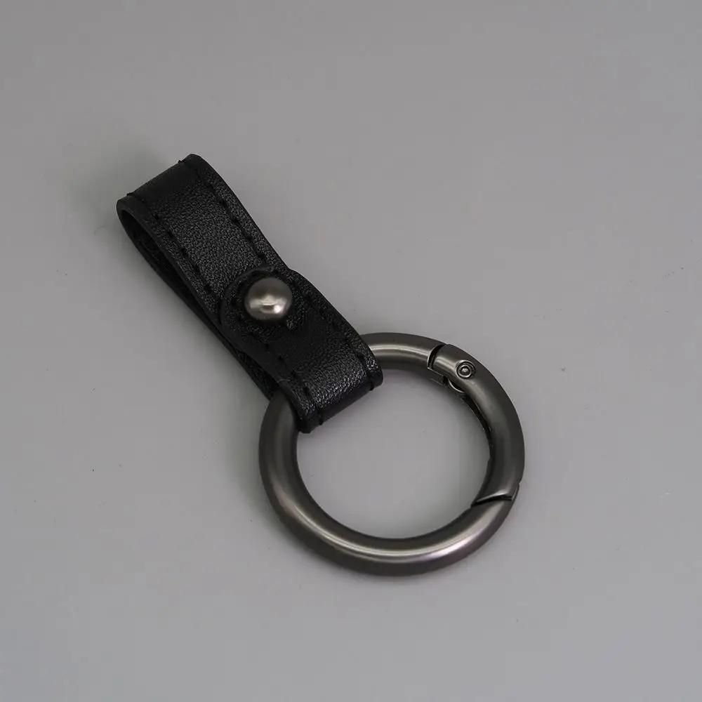 PU Leather Key Rings Zinc Alloy Ring Super Lightweight Cowhide Keychain Multi-purpose Man Car Keychain Outdoor Tool