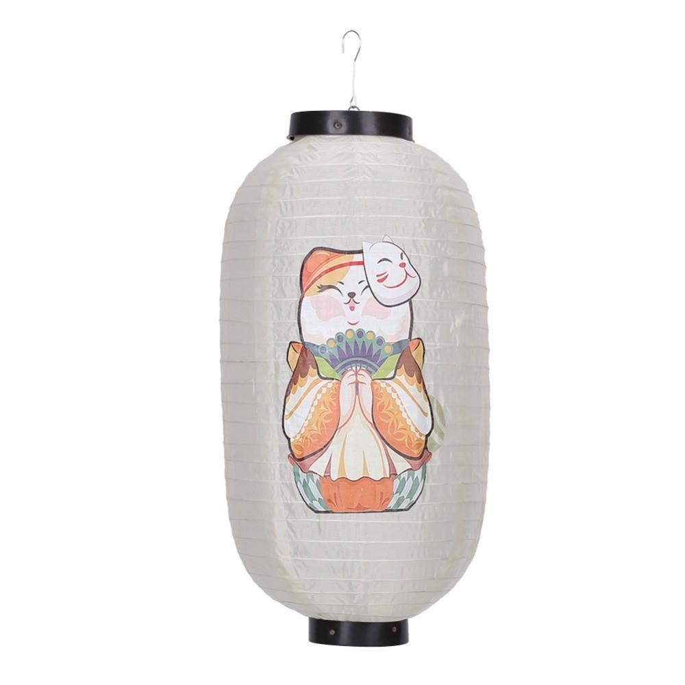 10 Inch Japanese Lantern Ladies Painting Lucky Cat Chandelier Folk Decor Winter Melon Shape Wind Lanterns Izakaya