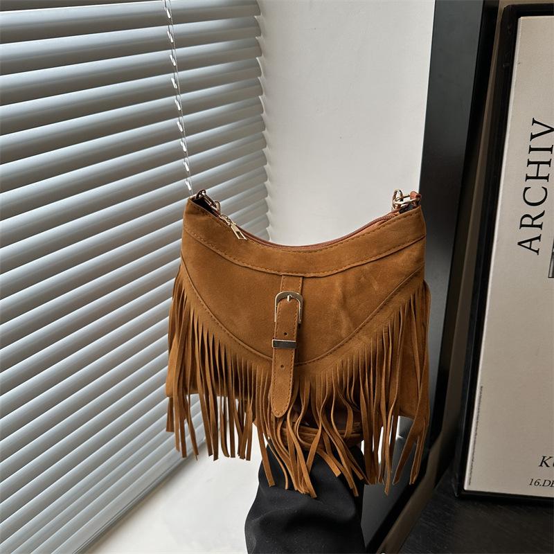 Trendige Quaste Einzigartig Vintage Stilvoll Matte Textur Verstellbarer Riemen Umhängetasche für Damen - Sommer Neuankömmling Vielseitig