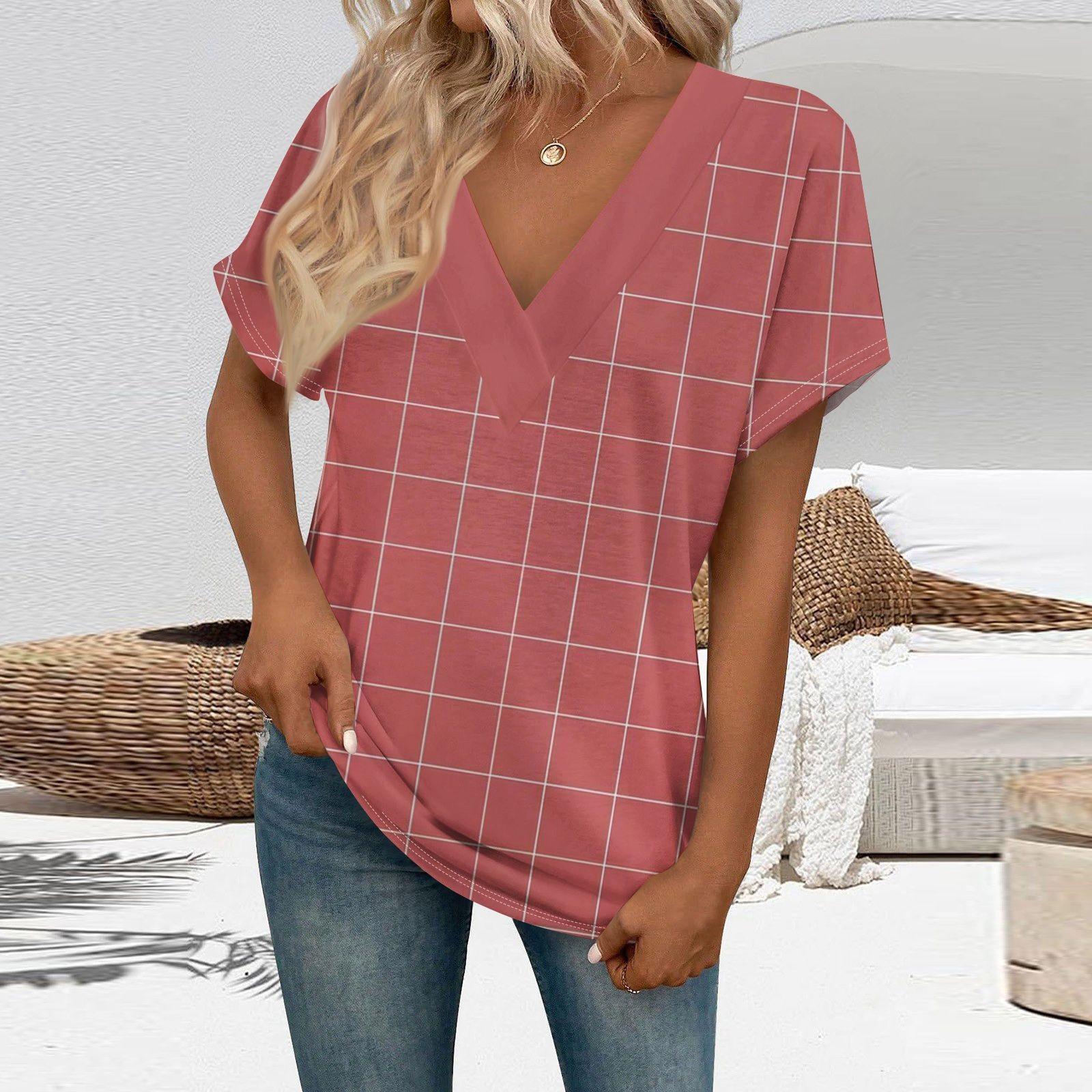 

Футболки с коротким рукавом, футболки с v-образным вырезом, женские модные топы, модные легкие, мягкие повседневные летние наряды M