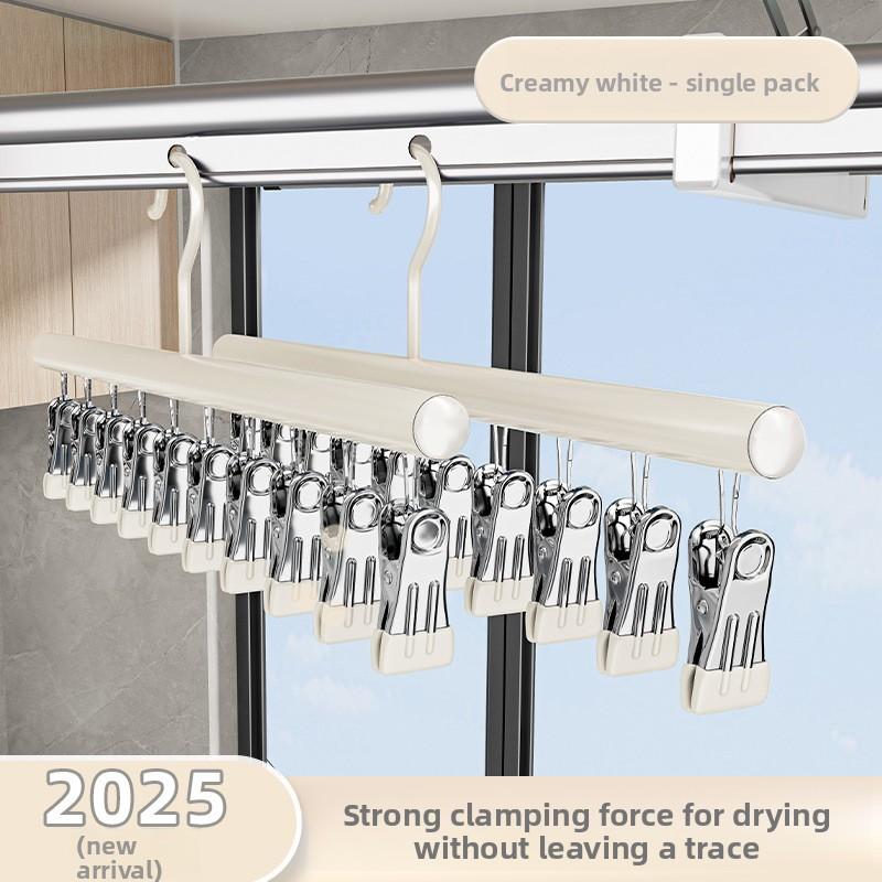 Multi-Clip Multifunctional Balcony Anti-Slip Windproof Clothes Drying Rack