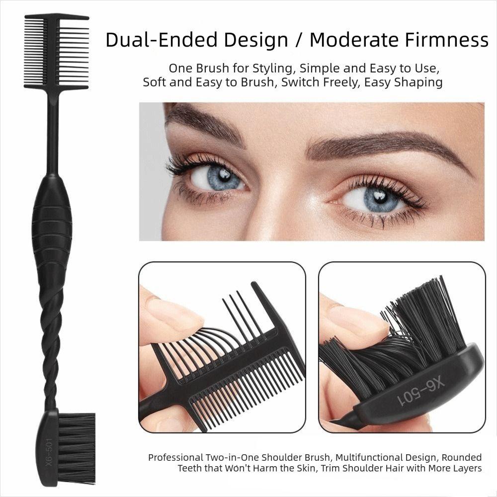 Foldable Eyebrow Brush Comb Double Headed Dust Brush Quick Hair Dye Applicator Brush  Daily Beauty