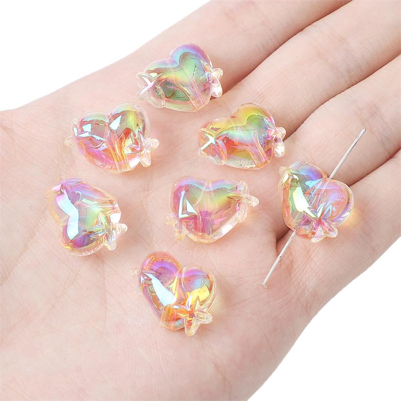 5/10 bucăți margele acrilice, mărgele de dragoste cu stea colorate pentru bricolaj, colier, brățară, cercei, bijuterii