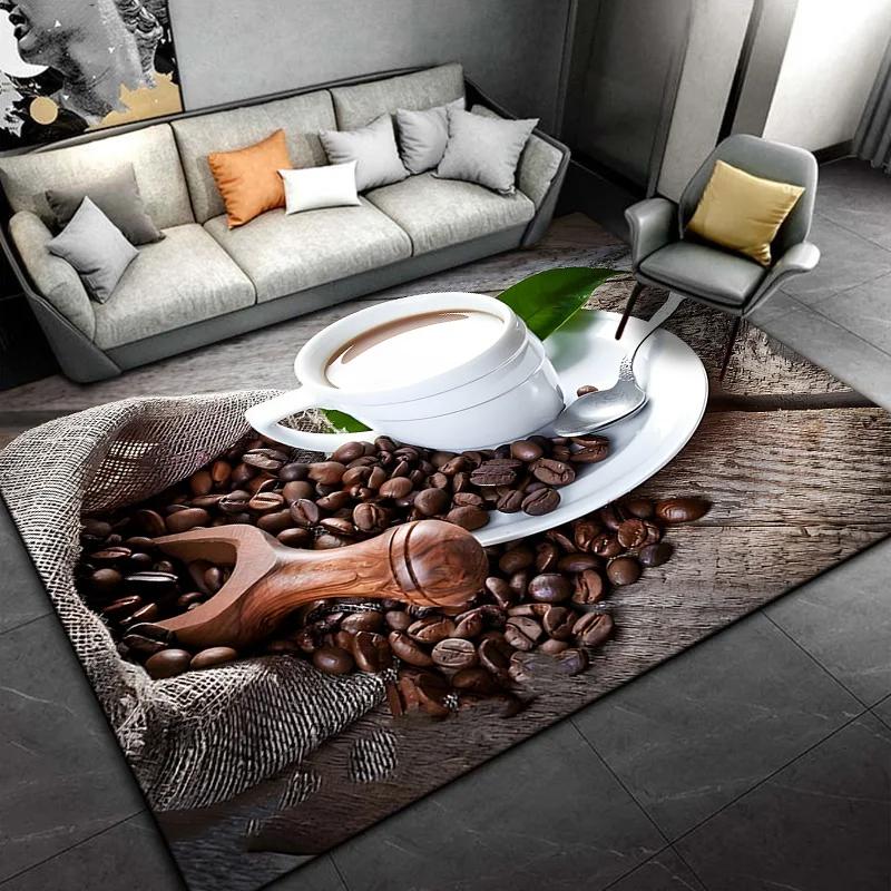 Coffee Drink Printed Carpet Modern Fashion Mat Non-slip Area Rug Home Living Room Yoga Mats Bedroom Kitchen Dorm Soft Floor Mat